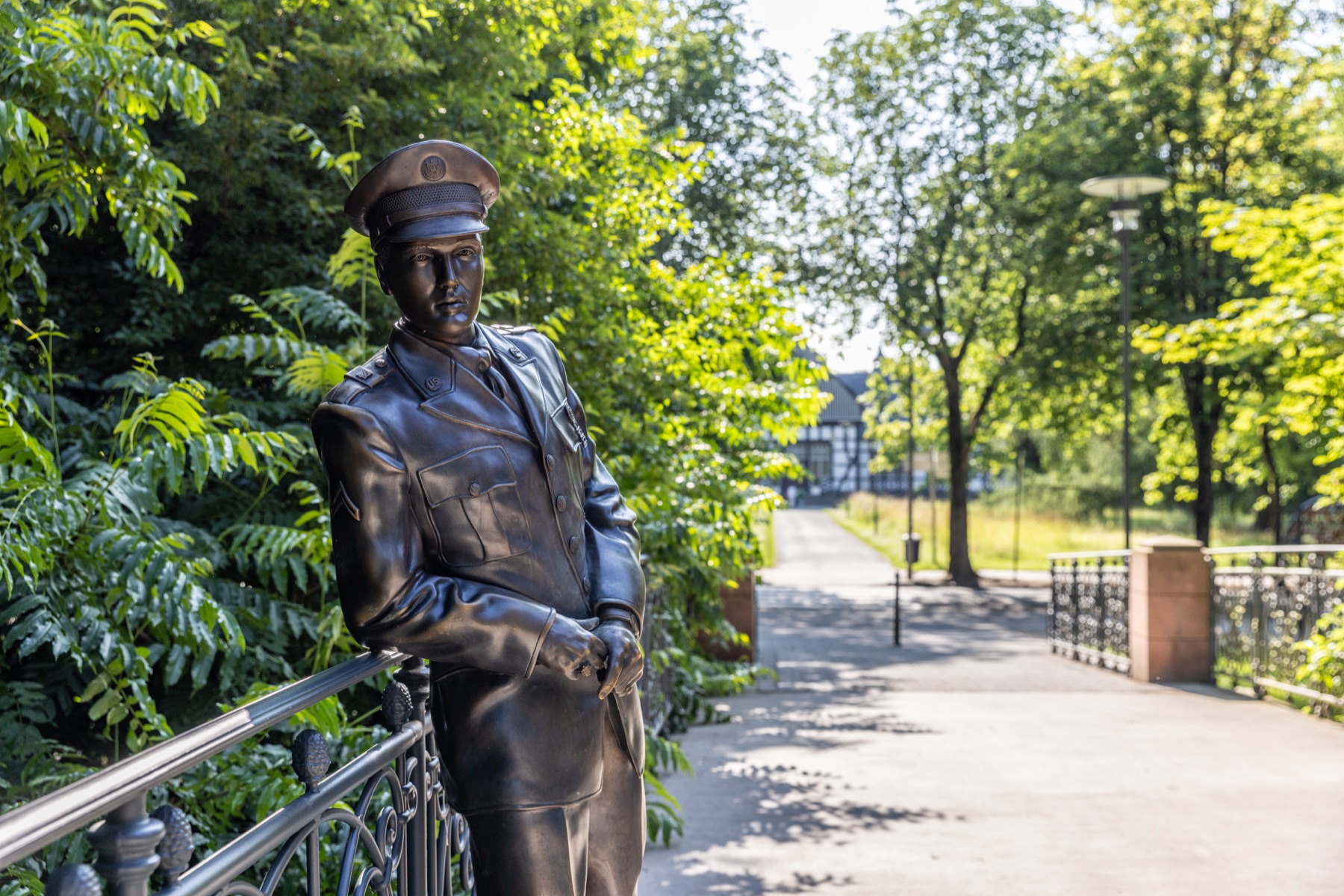 Bronze statue of Elvis Presley in Bad Nauheim